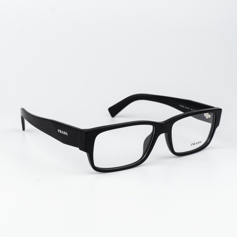 Prada Women Eyeglasses Matte Black Rectangle PRB09V 12P1O1 NEW AUTHENTIC - Picture 6 of 12